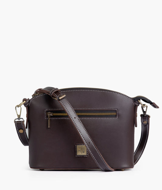 Dark brown dome cross-body bag